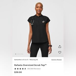 BLACK FIGS RAFAELA OVERSIZED SCRUB TOP SIZE MEDIUM